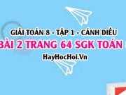 Giải bài 2 trang 64 Toán 8 Tập 1 SGK Cánh Diều: Mặt phẳng tọa độ